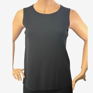 Eileen Fisher Woman Black 100% Wool Italian Yarn Sleeveless Knit Tank Top 1X